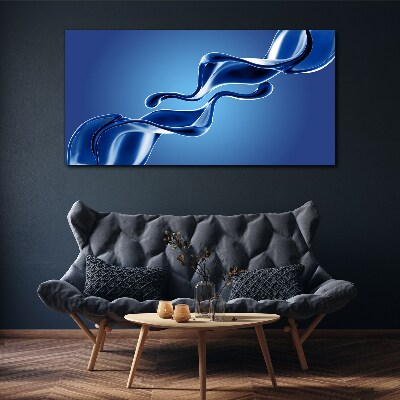 Waves of blue glass Canvas wall art
