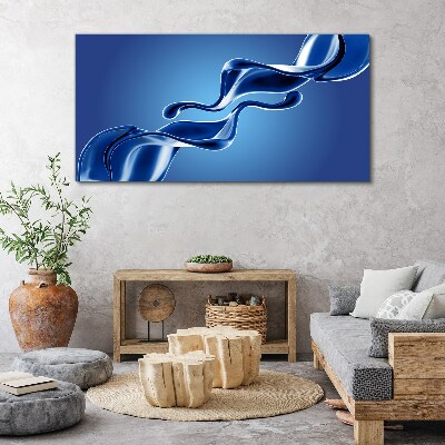 Waves of blue glass Canvas wall art