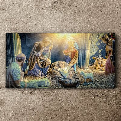 Scene of the Nativity of Jesus Print on canvas