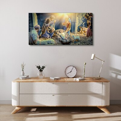 Scene of the Nativity of Jesus Print on canvas