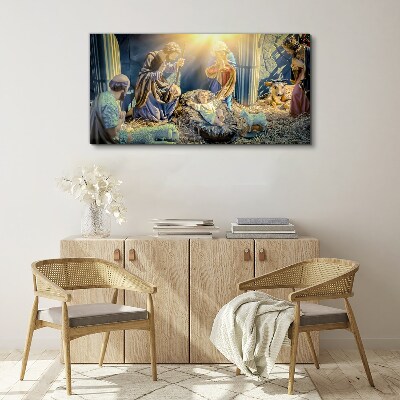 Scene of the Nativity of Jesus Print on canvas