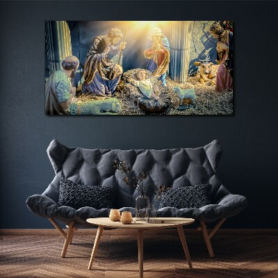 Scene of the Nativity of Jesus Print on canvas