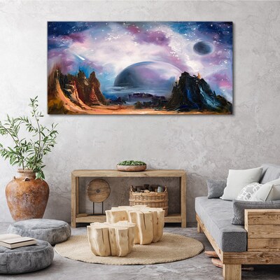 Abstract galaxy planet Canvas Wall art