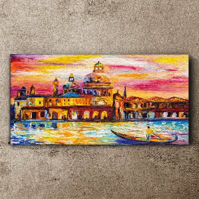 Venice in sunset colors Print on canvas