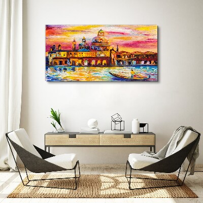 Venice in sunset colors Print on canvas