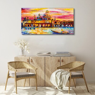 Venice in sunset colors Print on canvas