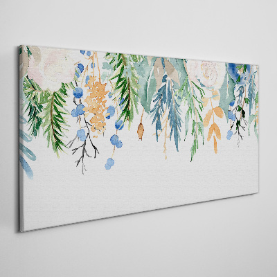 Floral landscape in watercolor Canvas wall art