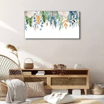 Floral landscape in watercolor Canvas wall art