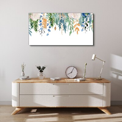 Floral landscape in watercolor Canvas wall art