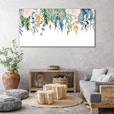 Floral landscape in watercolor Canvas wall art