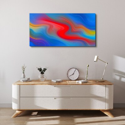 Waves of color in motion Print on canvas