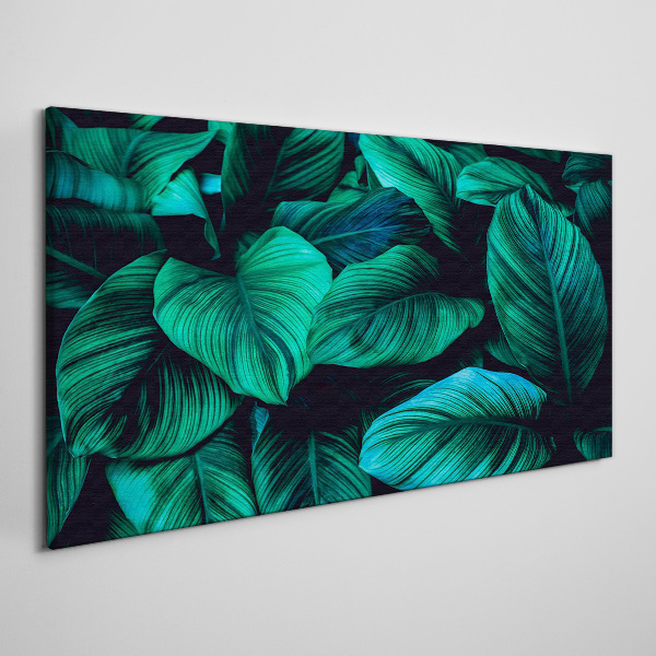 Green tropical leaves Print on canvas