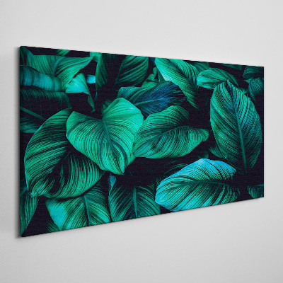 Green tropical leaves Print on canvas