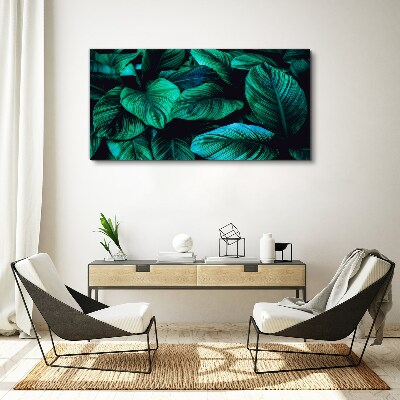 Green tropical leaves Print on canvas