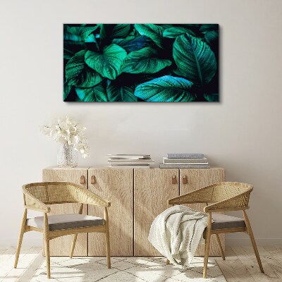 Green tropical leaves Print on canvas