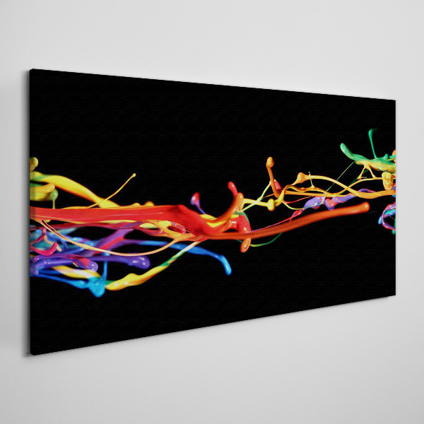 Colored spots on a black background Canvas wall art