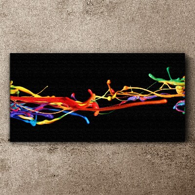 Colored spots on a black background Canvas wall art