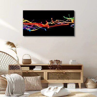 Colored spots on a black background Canvas wall art