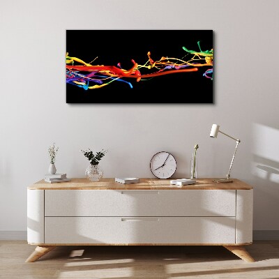 Colored spots on a black background Canvas wall art