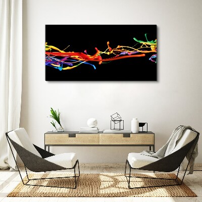 Colored spots on a black background Canvas wall art