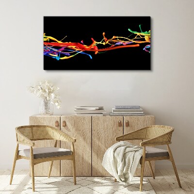 Colored spots on a black background Canvas wall art