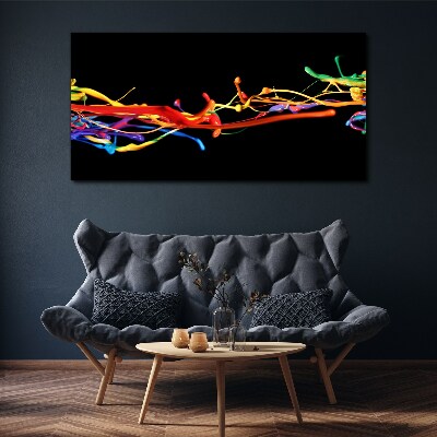 Colored spots on a black background Canvas wall art