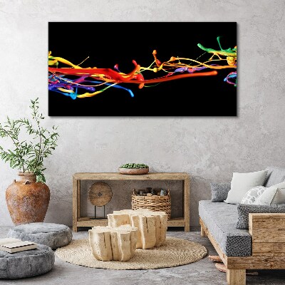 Colored spots on a black background Canvas wall art