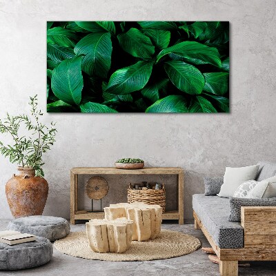 Green Symphony of Leaves Canvas wall art