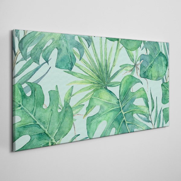 Tropical greenery in watercolor Canvas wall art