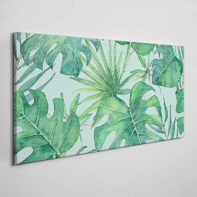 Tropical greenery in watercolor Canvas wall art