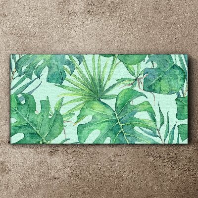 Tropical greenery in watercolor Canvas wall art
