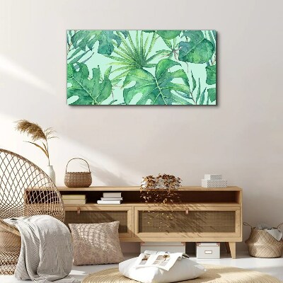 Tropical greenery in watercolor Canvas wall art