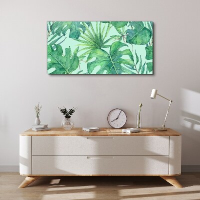 Tropical greenery in watercolor Canvas wall art
