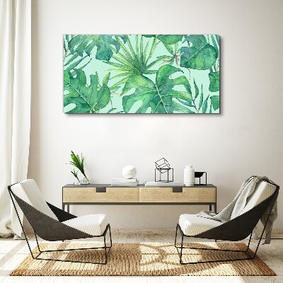 Tropical greenery in watercolor Canvas wall art