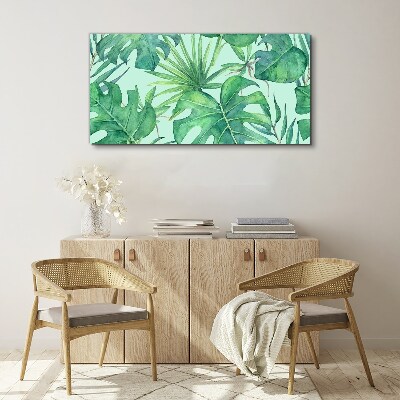 Tropical greenery in watercolor Canvas wall art