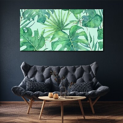 Tropical greenery in watercolor Canvas wall art