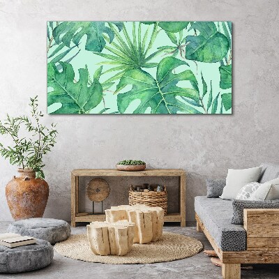 Tropical greenery in watercolor Canvas wall art