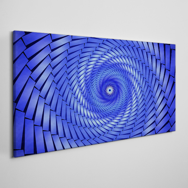 Blue Geometric Swirl Print on canvas