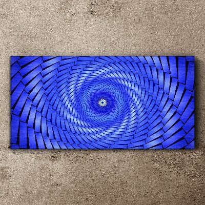 Blue Geometric Swirl Print on canvas