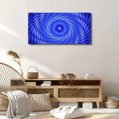 Blue Geometric Swirl Print on canvas