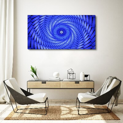 Blue Geometric Swirl Print on canvas