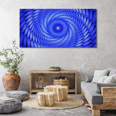 Blue Geometric Swirl Print on canvas