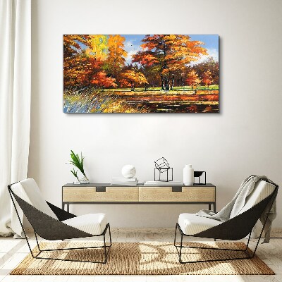 Autumn forest nature Canvas Wall art