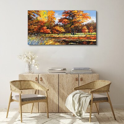 Autumn forest nature Canvas Wall art