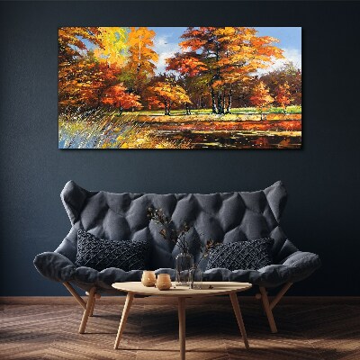 Autumn forest nature Canvas Wall art