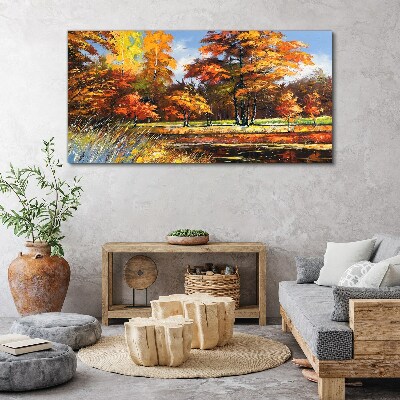 Autumn forest nature Canvas Wall art