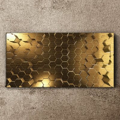 Golden hexagons in space Canvas wall art