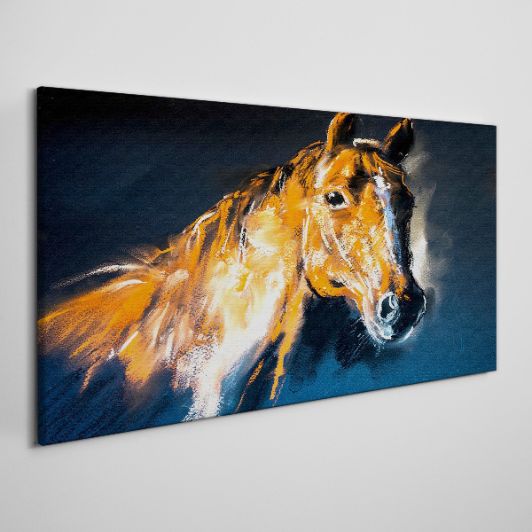 Portrait of a horse in intense colors Print on canvas