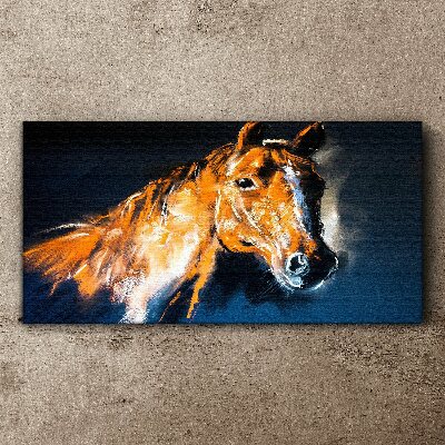 Portrait of a horse in intense colors Print on canvas
