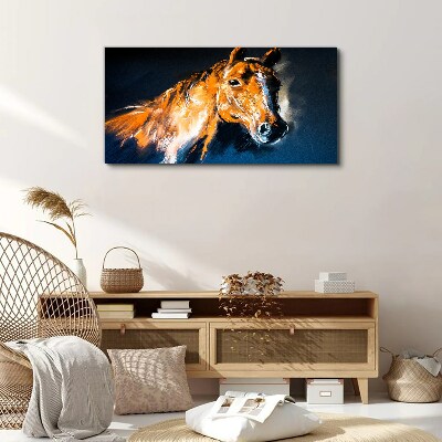 Portrait of a horse in intense colors Print on canvas